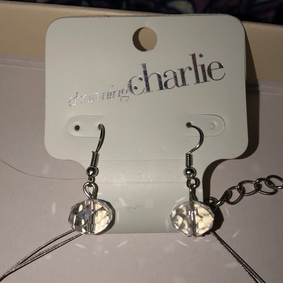 3-Strand Multi-Faceted Crystal Necklace & Earrings - Picture 4 of 7